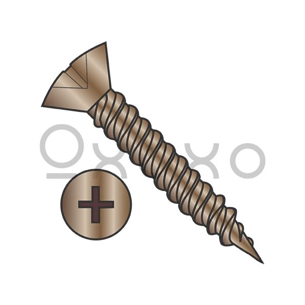 Oxoxo 5-20X5/8 Phil Oval Hinge Screw Twinfast Fine Thread Full Thred Steel Antique Brass Finish, 10000PK 572830 - main