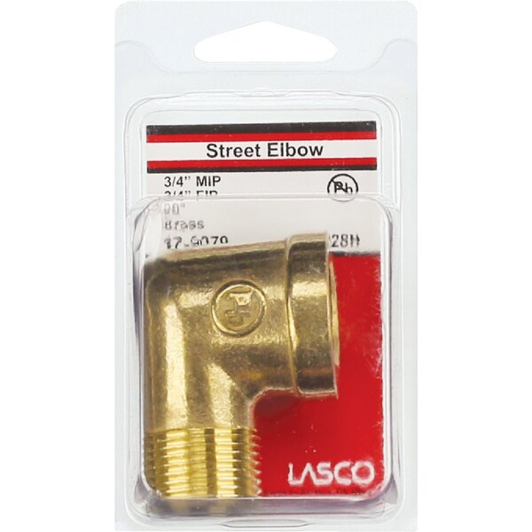 Westlake Pipe & Fittings 3/4'' FPTx3/4'' MPT 90 deg Street Brass Elbow 17-9079 - main