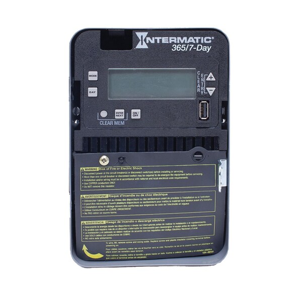 Intermatic 7-Day/365 Day 1-Circuit Electronic Control, 120-277 VAC, SPST, Indoor Metal Enclosure ET2705C - main