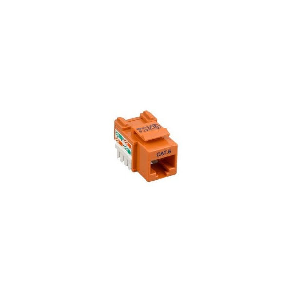 Cable Wholesale Cat6 Keystone Jack, Orange, RJ45 Female to 110 Punch Down 326-121OR - main