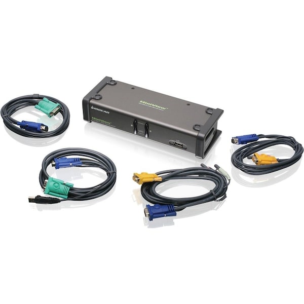Iogear 2 PORT DUAL VIEW KVM SWITCH W/AUDIO & USB PERIPHERIAL SHARING GCS1742 - main