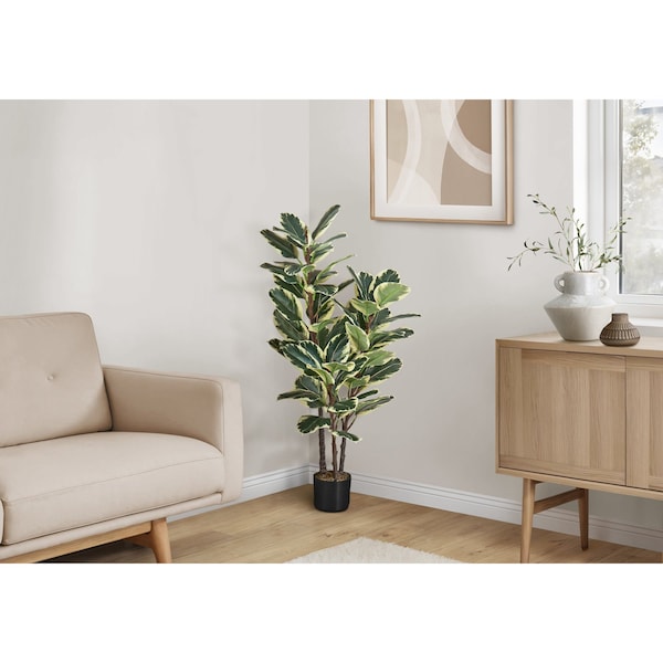 Monarch Specialties Artificial Plant, 47" Tall, Oak Tree, Indoor, Faux, Fake, Floor, Greenery, Potted, Real Touch I 9544 - main