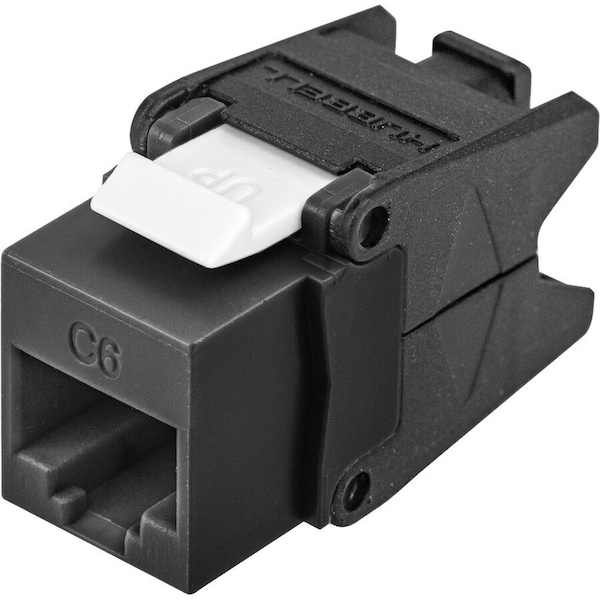 Hubbell Premise Wiring JACK, HJU6, CAT 6, BLACK HJU6BK - main