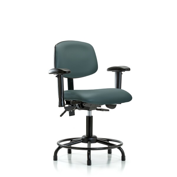 Blue Ridge Ergonomics Desk Chair Desk Chair, Vinyl, Chr Tilt Casters, Bord, Adjustable Arms, 18" to 23" Height, Vinyl BR-VDHCH-RT-T1-A1-RG-8546 - main