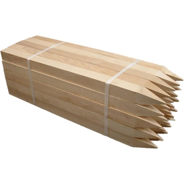 Farm Plastic Supply 2 Foot Wooden Stakes - 25 Per Bundle, Wooden Garden and Sign Posts, Silt Fence, Tomato Stakes Z-2FootStakes-4003 - main