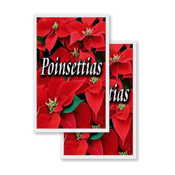 Signmission Poinsettias, Vinyl Decals Only 24 Inch x 36 Inch, Vinyl Decal, 2PK DSB-2436-2PACK-Poinsettias - main