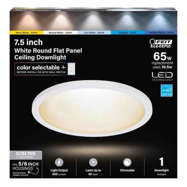 Feit Electric Feit EDGELIT Frost Warm White 7.5 in. W Aluminum LED Retrofit Recessed Lighting 10.5 W 74206/6WYCA - main
