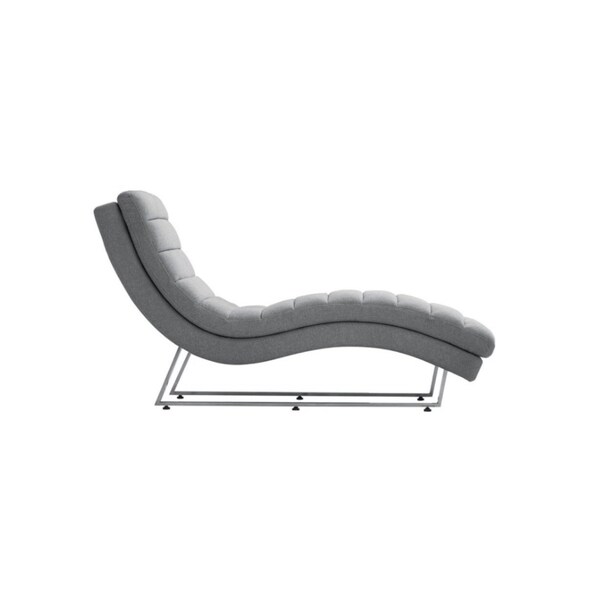 Homeroots 26" Gray Sofa Chaise With Silver Legs 482889 - main
