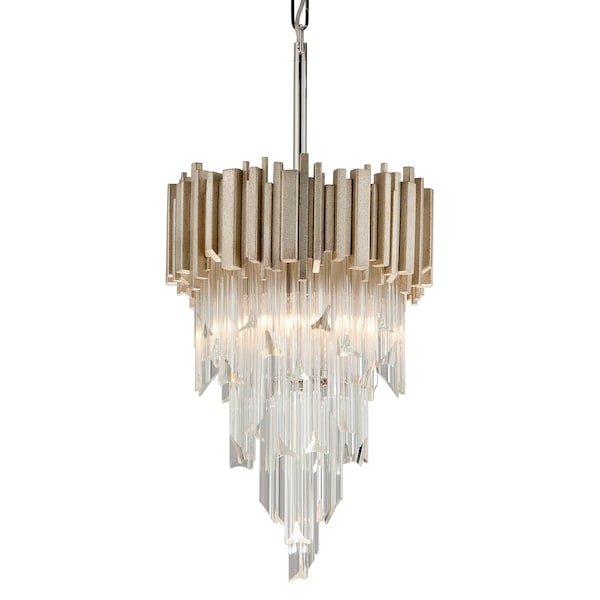 Corbett Lighting Mystique 3 Light Pendant 12.25 In. Modern Silver Leaf 226-43 - main