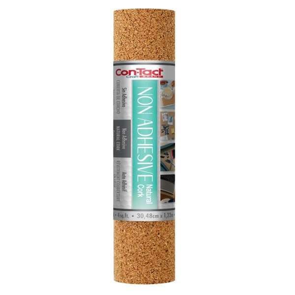Con-Tact Brand 12in x 4ft Creative Covering Specialty Shelf and Drawer Liner, Non-Adhesive, Solid Color, Cork, 6PK 04F-C6410-06 - main