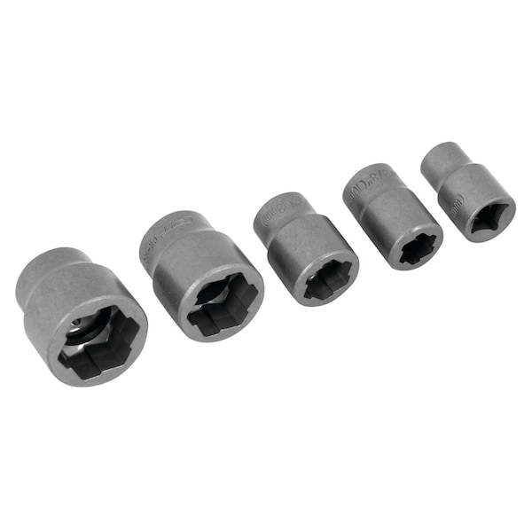 Performance Tool 5 pc. 3/8 in. Dr. Bolt Extractor Set, Stripped Bolt Remover, SAE/Metric W38918 - main