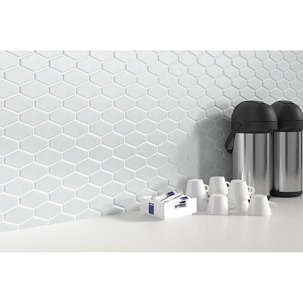 Emser Tile Reward Series Porcelain Mosaic Tile, 11 in L Tile, 10 in W Tile, Pressed Edge, White, 10PK F27REWAWH1011MHW - main