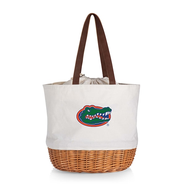 Picnic Time Family Of Brands NCAA Florida Gators Coronado Canvas and Willow Basket Tote - Picnic Bag 203-00-187-164-0 - main