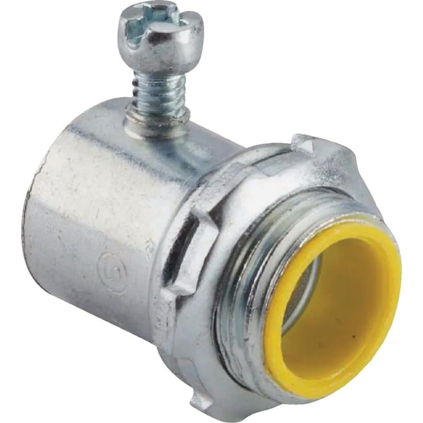 Halex 1/2'' EMT Steel Rain-Tight Set Screw Connector with Insulated Throat, 3PK 28271 - main