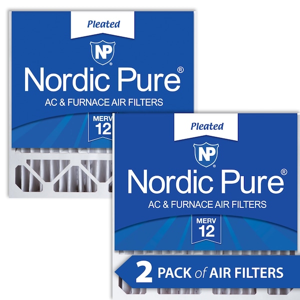 Nordic Pure 20x20x5 Pleated Air Filter, High Capacity, Electrostatically Charged Synthetic Media, MERV 12, 2 PK 20x20x5HM12-2 - main