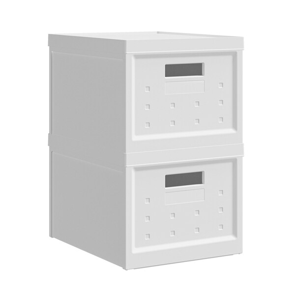 Homeroots 13" White Plastic Filing Cabinet 723062 - main