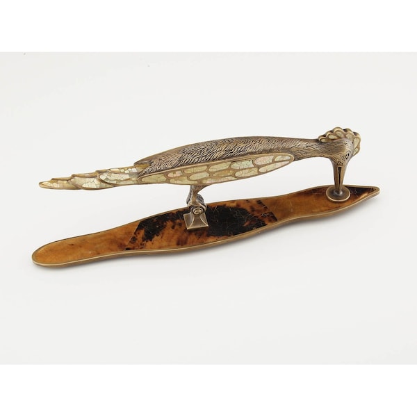 Schaub 3-5/8in Center to Center Mother of Pearl Nature Woodpecker Cabinet Pull Dark Sherwood Finish 865-MOP-DSW - main