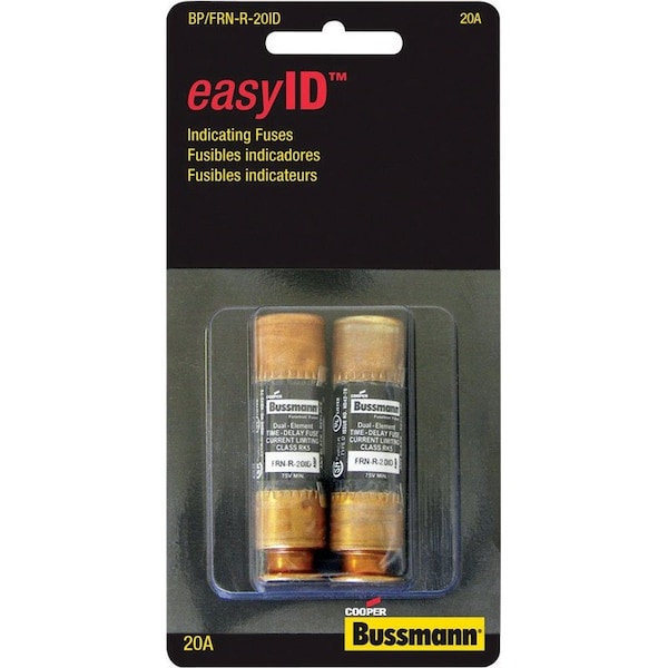 Eaton Bussmann Bussmann EasyID 20 amps Dual Element Time Delay Fuse 2 x 2PK BP/FRN-R-20ID - main