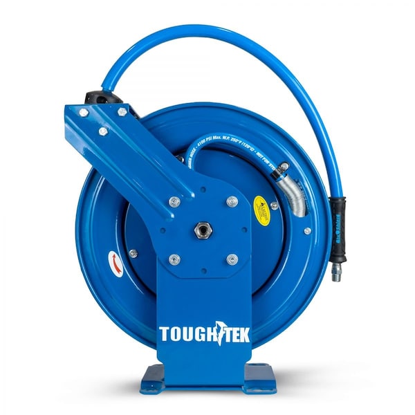 Blu Shield 3/8in. x 50' Pressure Washer Hose Reel Dual Arm Retractable Rubber Hose Reel TTPWR3850-NM - main
