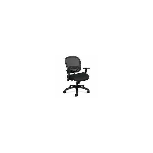 Hon Wave Chair - Black Seat Color - Fabric Seat Material - Black Back Color - Reinforced Resin, Mesh VL712MM10 - main