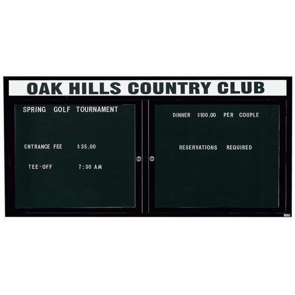 Aarco Outdoor Enclosed Directory w/ Al Frame Header, Powder Coated Black, 36''Hx72''W OADC3672HBK - main