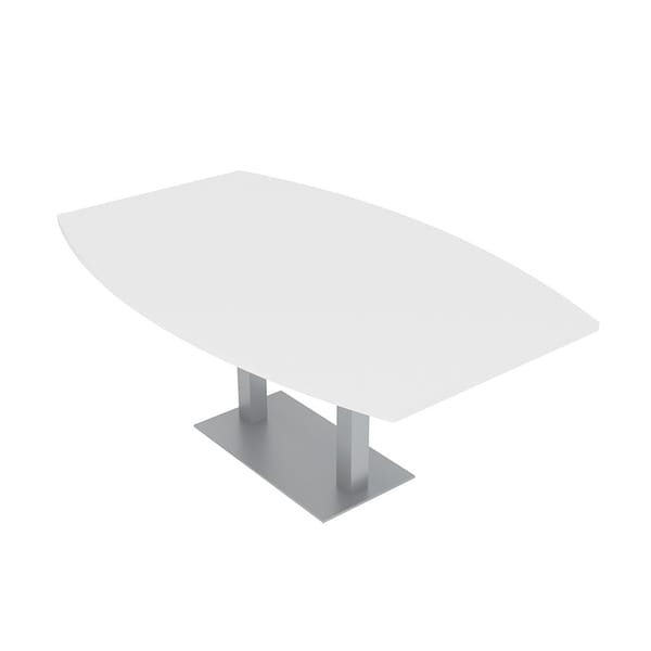 Skutchi Designs Boat Conference Table With Power, 48 in W, 84 in L, White HAR-BOT-48x84-DOU-W960-NA - main