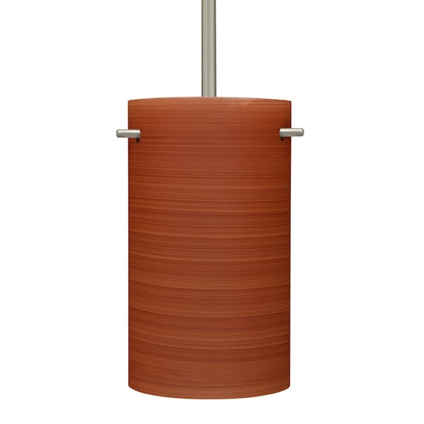 Besa Lighting Besa Tamburo 5 Stem Pendant, Cherry, Satin Nickel Finish, 1x 11W LED 1TT-4005CH-LED-SN - main