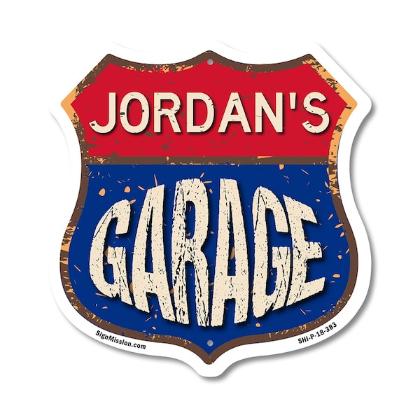 Signmission Jordan's Garage, 18 Inch X 18 Inch, Plastic Sign SHI-P-18-383-JORDAN - main