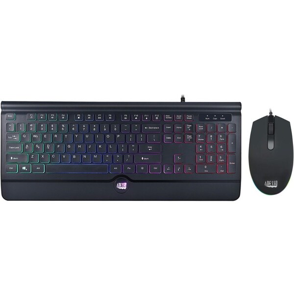 Adesso USB MULTI-COLORED ILLUMINATED KEYBOARD, SLIM LOW PROFILE FULL SIZE DESIGN AKB-137CB - main