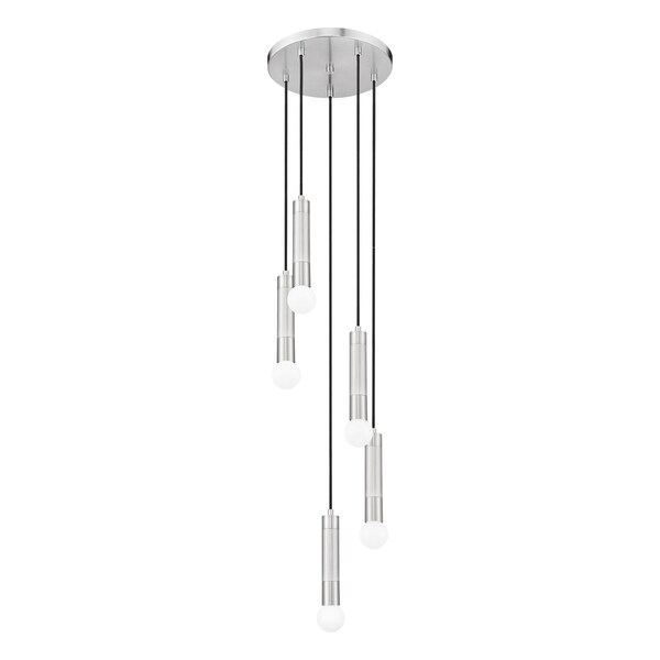 Z-Lite Stari 5-Light Chandelier, 12 in W, Brushed Nickel 1956P-5R