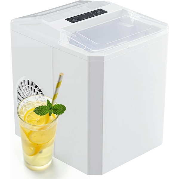 Healsmart Countertop Ice Maker, 9 Ice Cubes Ready in 6 Minutes, 26lbs/24Hrs, 2 Sizes Bullet Ice, Se 3A88HKICEM26WHTV3 - main