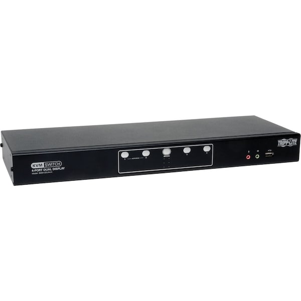 Tripp Lite series 4-Port Dual Monitor DVI KVM Switch with Audio and USB 2.0 Hub, Cables included B004-2DUA4-K - main