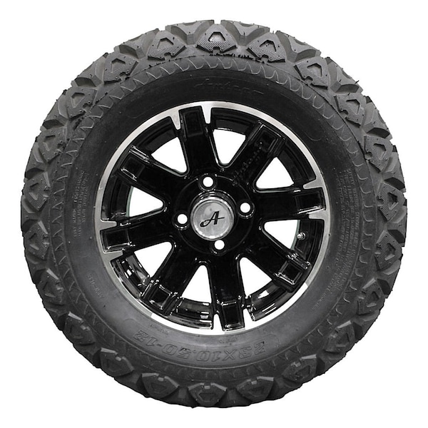 Antego Single 23x10.50-12 ATW-045 with 12x6 Black Aluminum Wheels for Golf/ATV/UTV A126004450423105012 - main