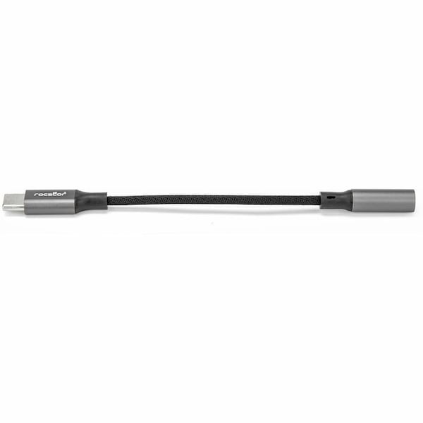 Rocstor USB-C TO 3.5 MM HEADPHONE JACK ADAPTER - ALUMINUM - BLACK Y10A333-B1 - main