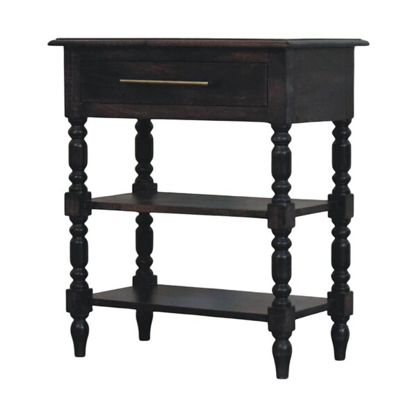 Homeroots 28" Dark Brown Solid Wood One Drawer Nightstand 722551 - main