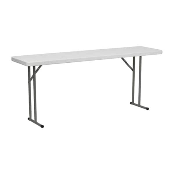 Flash Furniture Rectangle Fold Training Table, Wht, 18X72, 18" W, 72" L, 29" H, Plastic Top, White DAD-YCZ-180-GW-GG - main