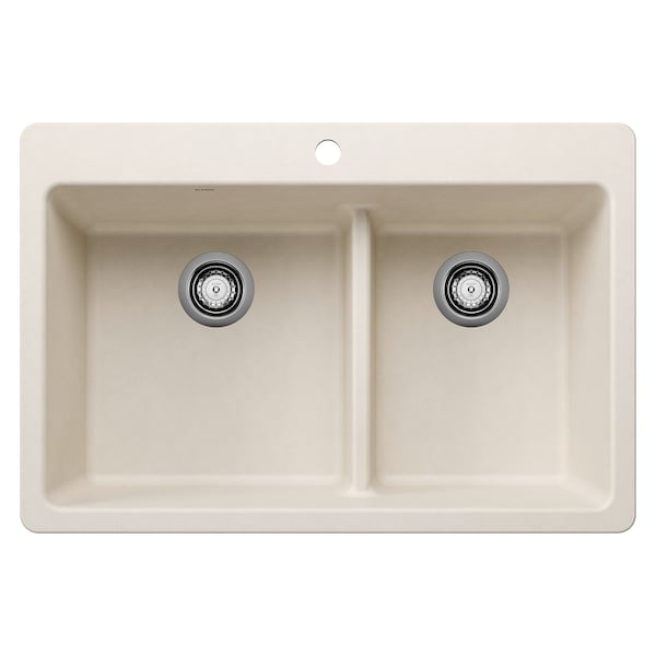 Blanco Liven 1-3/4 Low Divide Dual Mount, Soft White 443217 - main