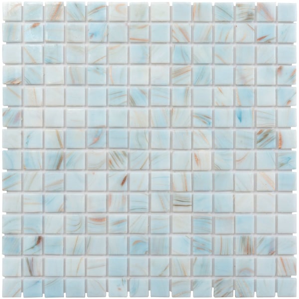 Apollo Tile Celestial 12 in. x 12 in. Glossy Pastel Blue Glass Mosaic Wall and Floor Tile 20 sqft/case, 10PK APLST88BL577A - main