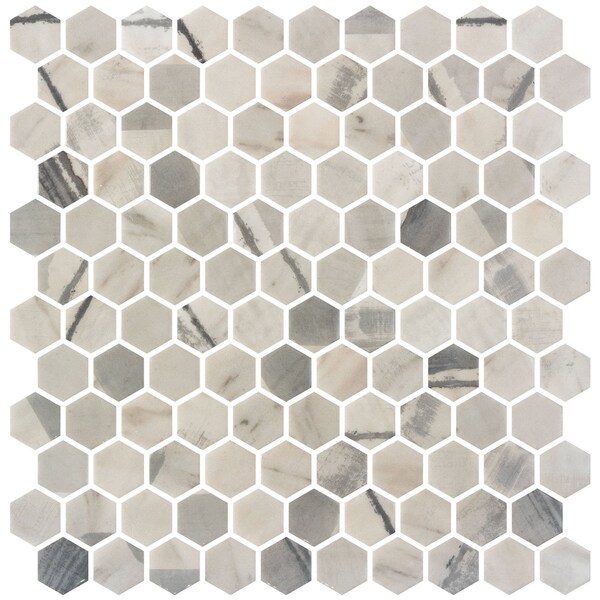 Andova Tiles Avery 1-in. Honeycomb Polished Upcycled Glass Floor and Wall Mosaic Tile (0.94 Square Feet Per Box) ANDAVE1246 - main