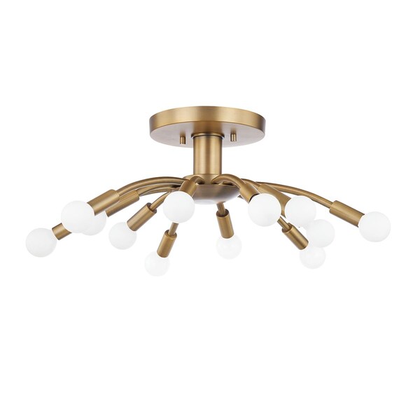 Troy Lighting Tristan 12 Light Semi Flush 25 In. Patina Brass C2812-PBR - main