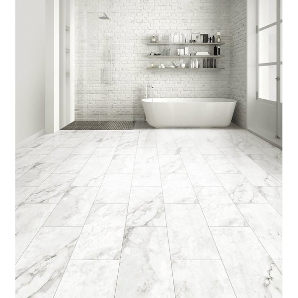 Healthier Choice Flooring Flooring Plank, 24 in L, 12 in W, Grout Bevel Edge, Stone Polymer Composite/Vinyl, 12PK CVT107L05 - main