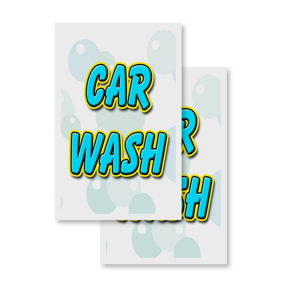 Signmission Car Wash, Vinyl Decals Only 24 Inch x 36 Inch, Vinyl Decal, 2PK DSB-2436-2PACK-Car Wash - main