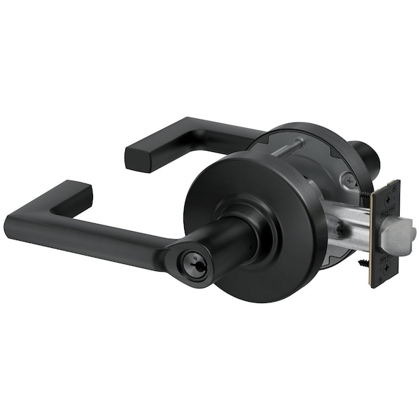 Schlage Grade 1 Storeroom Cylindrical Lock, Conventional Cylinder, Longitude Lever with Rose, Matte Black PC80P LON 622 - main