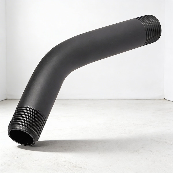 Supplygiant Shower Arm 6 in Stainless Steel Wall Mounted Shower Arm with 1/2 in Threaded IPS, Matte Black Finish 74-TB8-NC - main