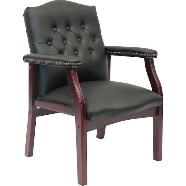 Boss Ivy League Guest Chair, Black Back, 24-1/2 in W 27" L 35-1/2" H, Fixed, Vinyl Seat B959-BK - main