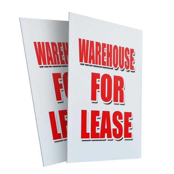 Signmission Warehouse For Lease, Plastic Signs Only 24 Inch x 36 Inch, Corrugated Plastic, 2PK CSB-2436-2PACK-Warehouse For Lease - main