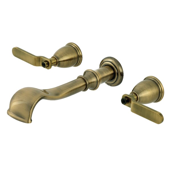 Kingston Brass Two-Handle Wall Mount Tub Faucet, Antique Brass KS5023KL - main