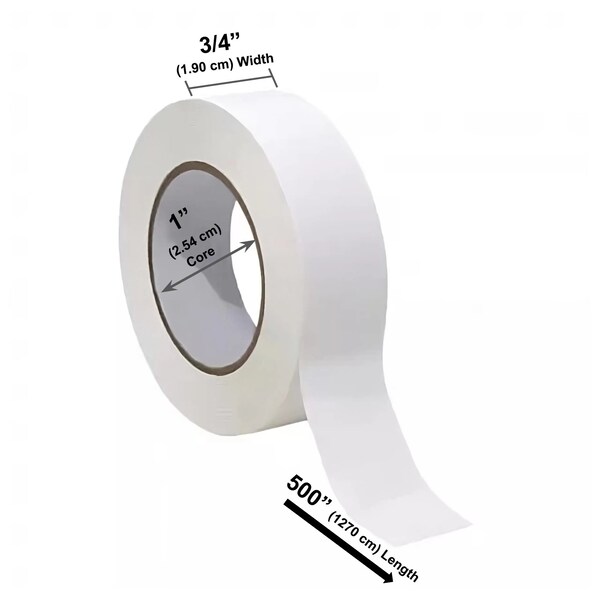 Bartovation Lab Labeling Tape, 500in Length x 3/4in Width, 1 Inch Core ( 1 White Roll) NL341WR500 - main