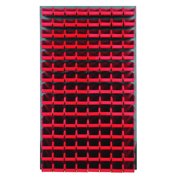 Quantum Storage Systems 36X61 GRAY LOUVERED PANEL WITH BINS RED QLP-3661-220-120RD - main