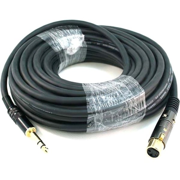 Monoprice 50ft Premier Series XLR Female to 1/4inch TRS Male 16AWG Cable (Gold Plated) 4774 - main